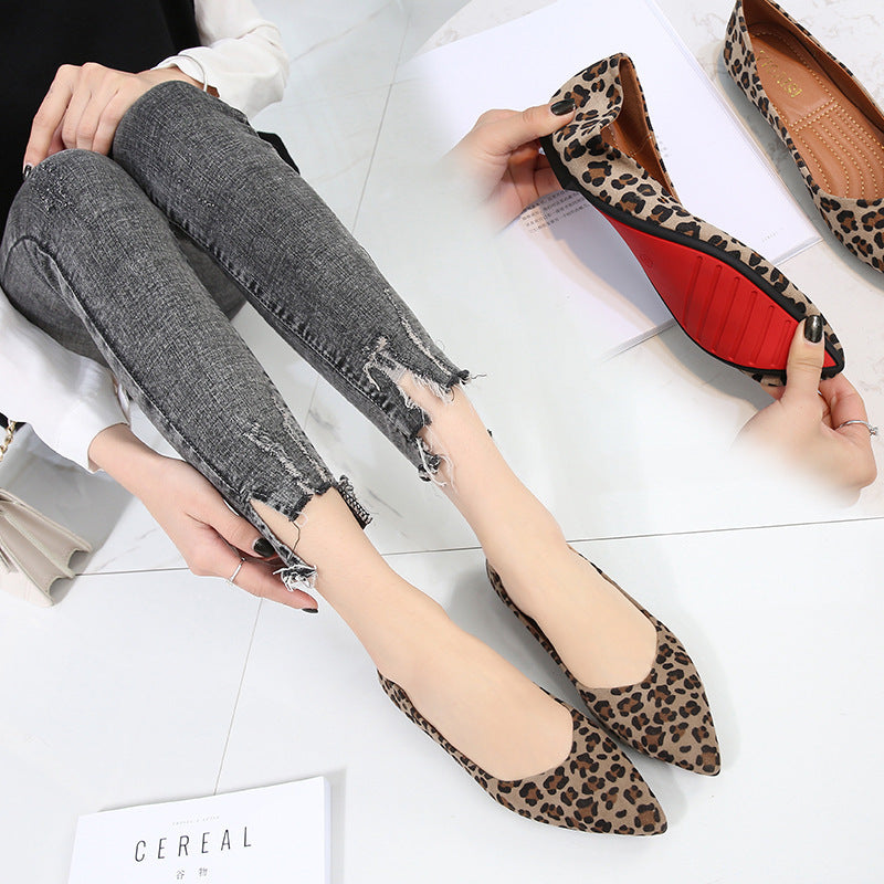 Women's Vintage Leopard Print Pointed Shoes