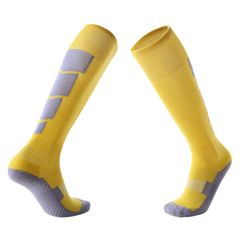 Men's Training Socks Thickeneded Towel Bottom Cushioning Comfortable Pvc Dispensing Non-Slip Socks Sweat-Absorbent Breathable Mid-Calf Football Socks