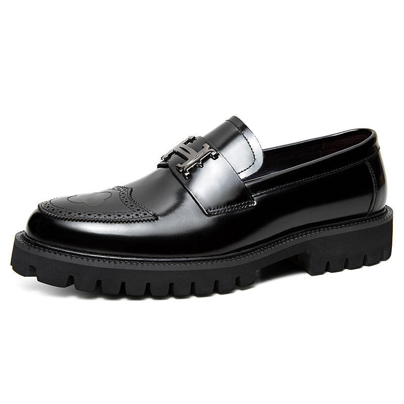 Men's Slit Beads Matte Craft Leather Shoes
