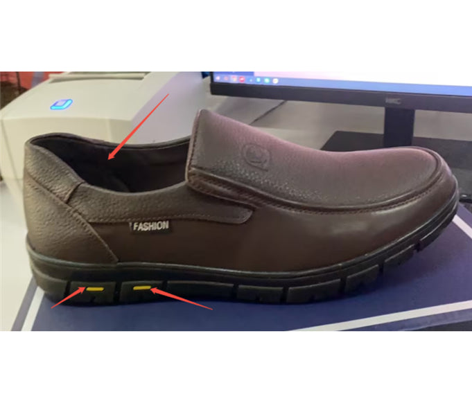 Men's Old Man's Head Layer Cowhide Business Flats