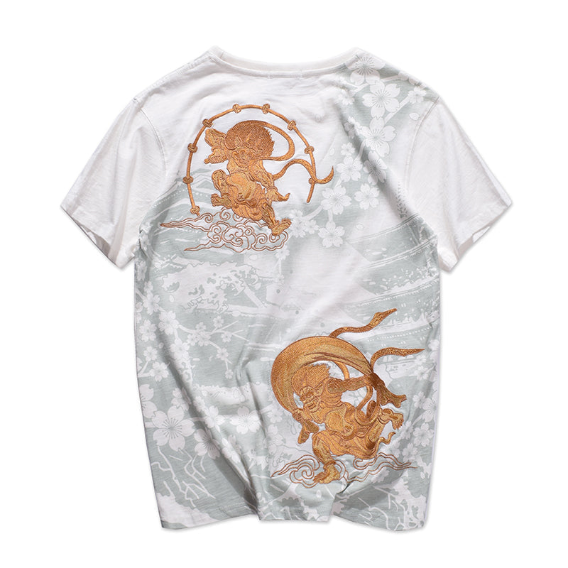Men's Short Sleeve T-Shirt - Japanese Embroidered Design