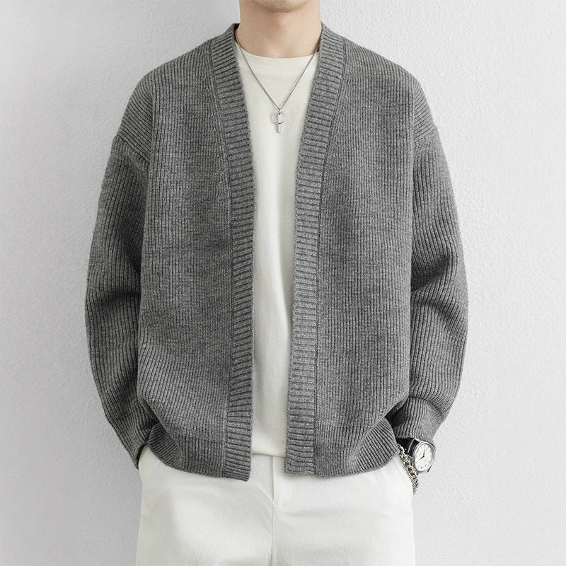 Retro-style Loose-fit Casual Chic Versatile Knit Sweater Cardigan