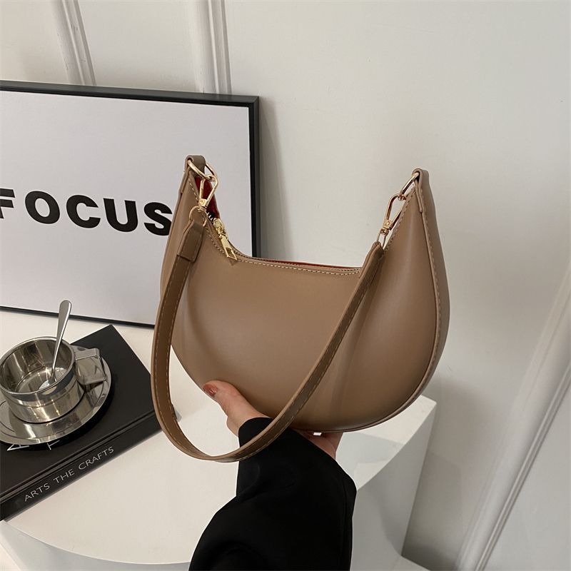 Niche Crescent New Simple All-Match Textured Shoulder Bag For Women