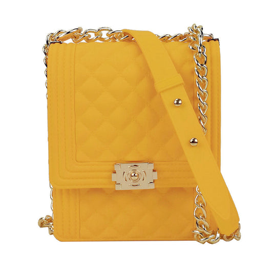 Bolso de gelatina con cadena. Consulta la tabla de tallas en "más detalles".