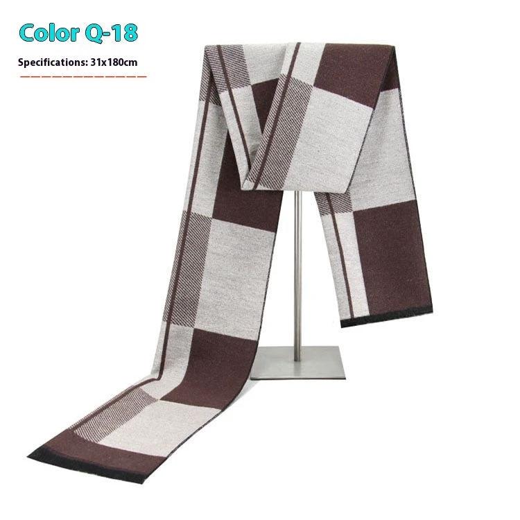 Men's Warm Cashmere-like Striped Scarf