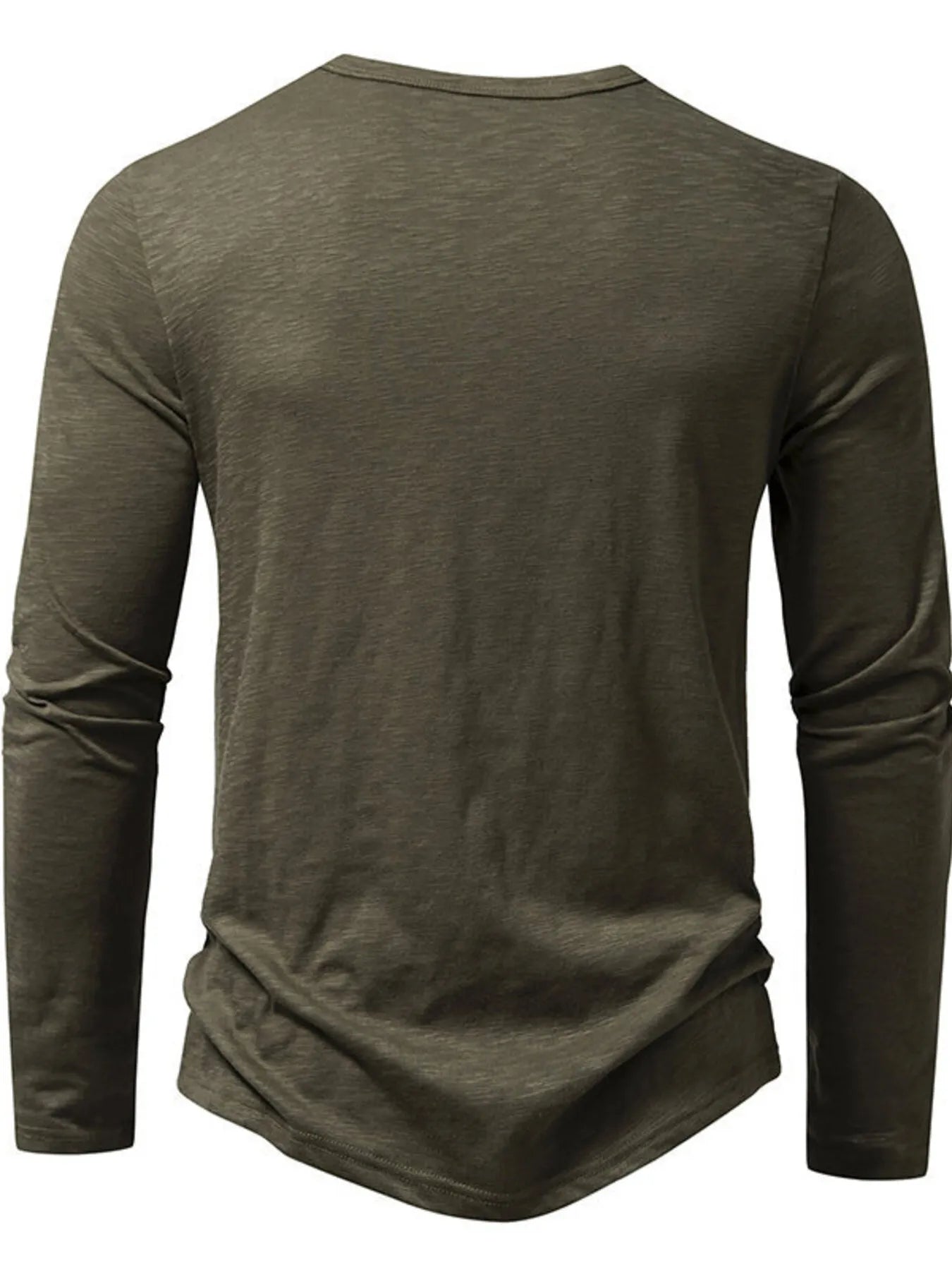Camiseta de manga larga con botones para hombre