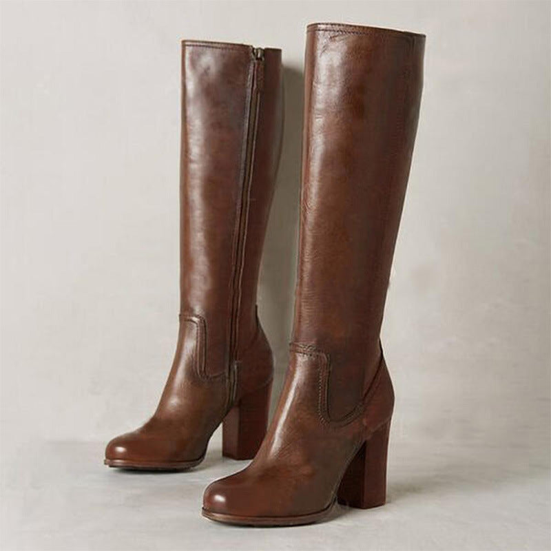 Women's Plus-size Side Zipper Boots