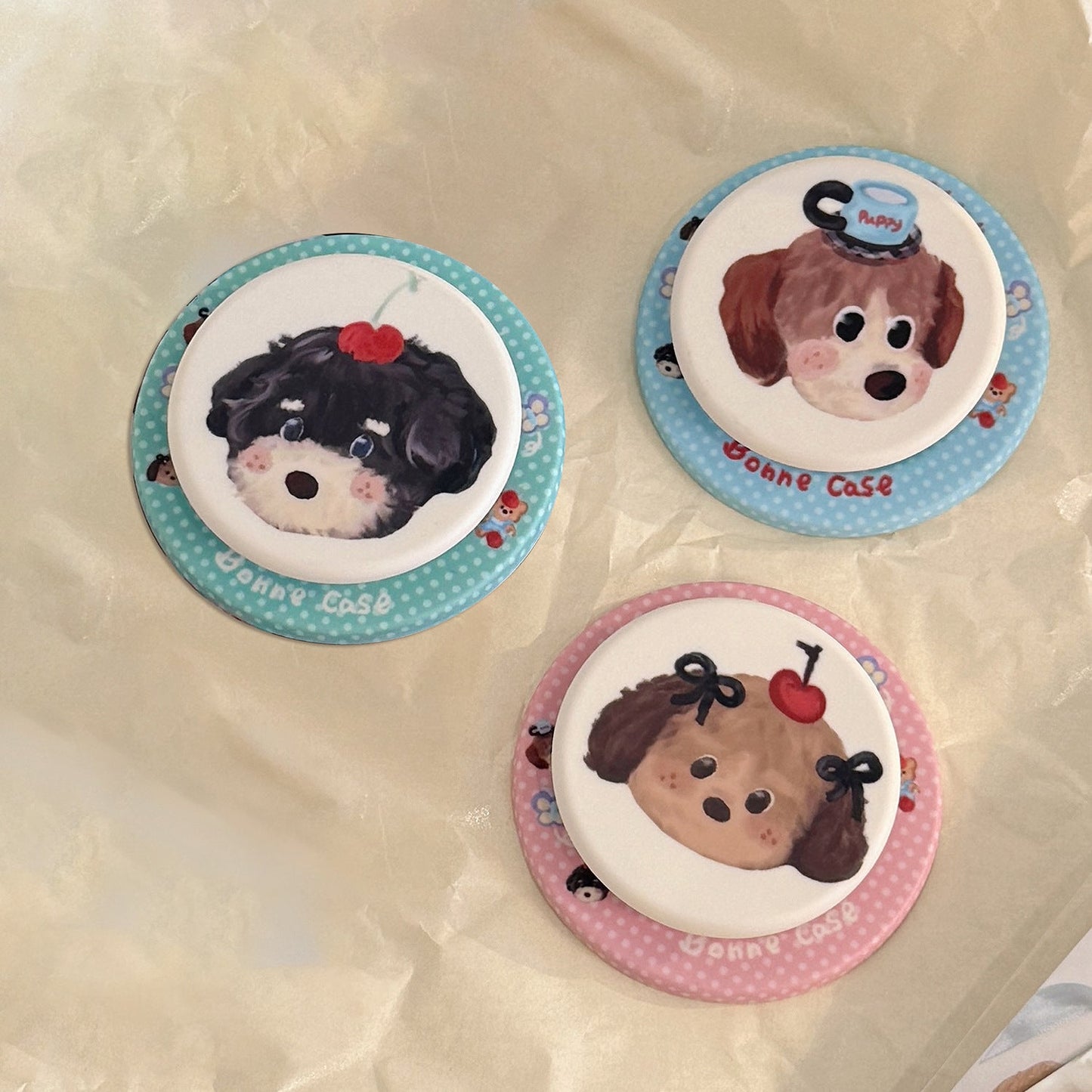 Oil Painting Cartoon Puppy Compatible With MagSafe Magnetic Holder