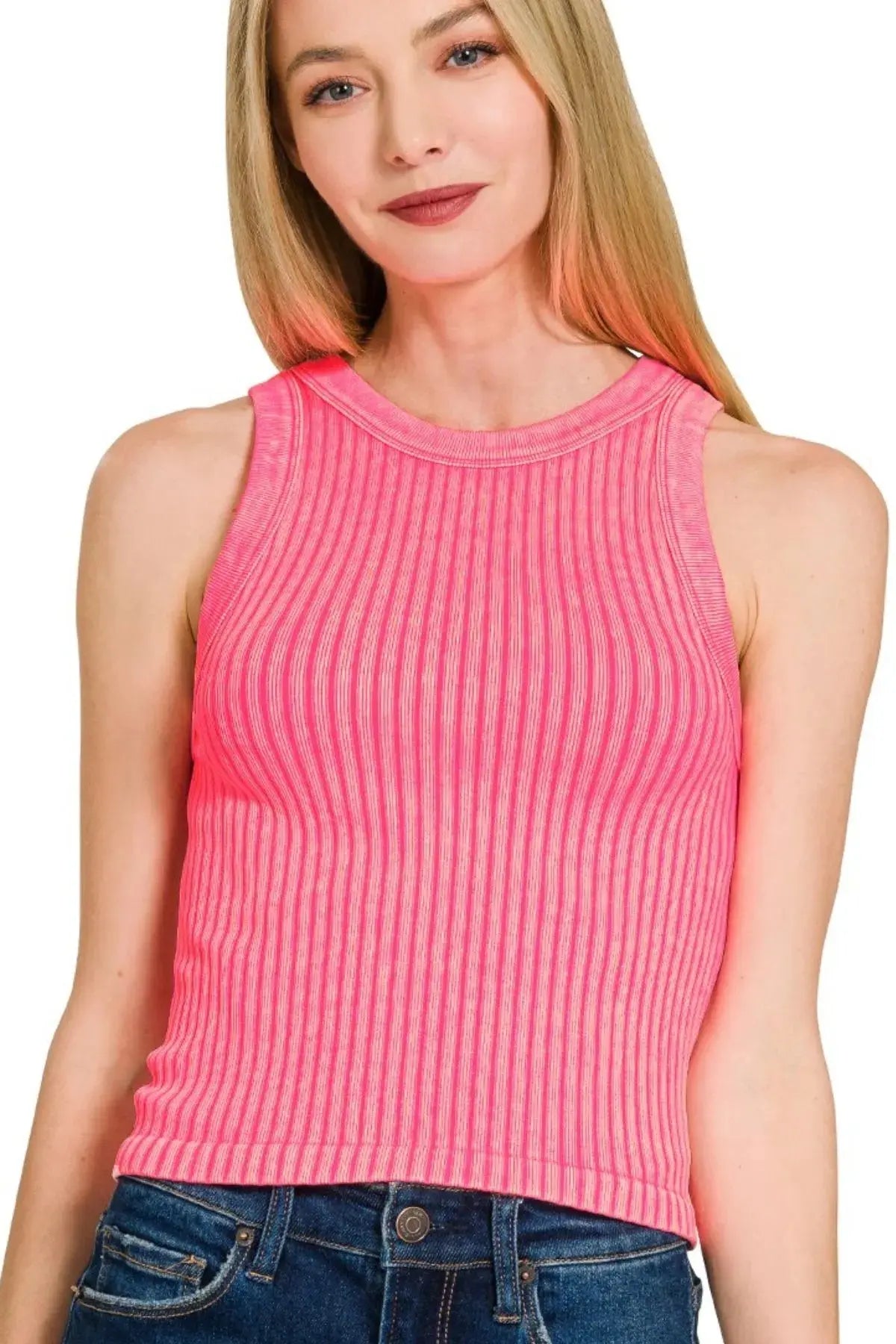 Women's Tank Tops Ribbed Tank Top - Seamless Crop - Casual Basic