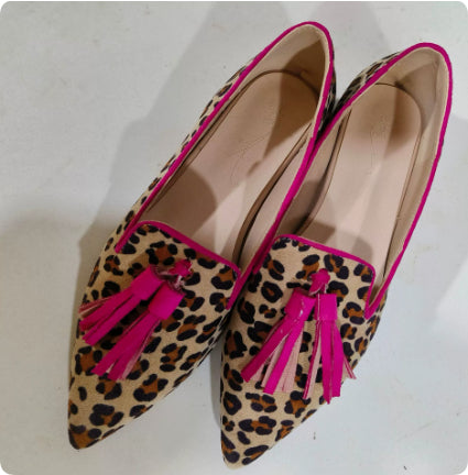 Women's Cows Pattern Tassel Casual Flats