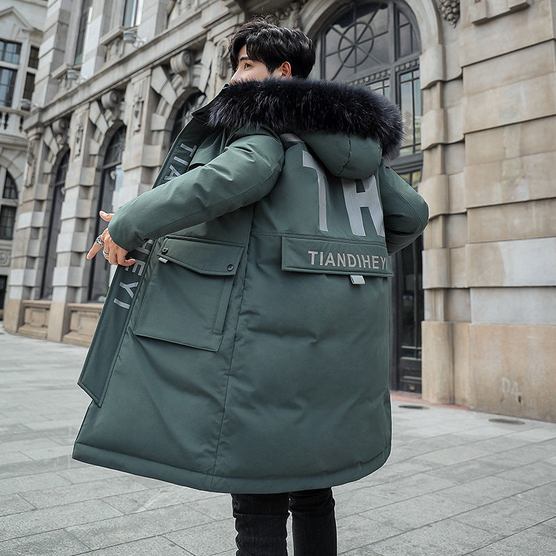 2019 Winter Stylish Long Hooded Cotton Jacket for Men