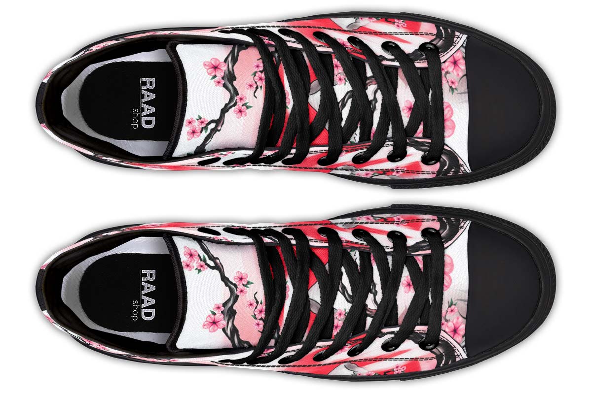 Printed Couple High Top Canvas Shoes
