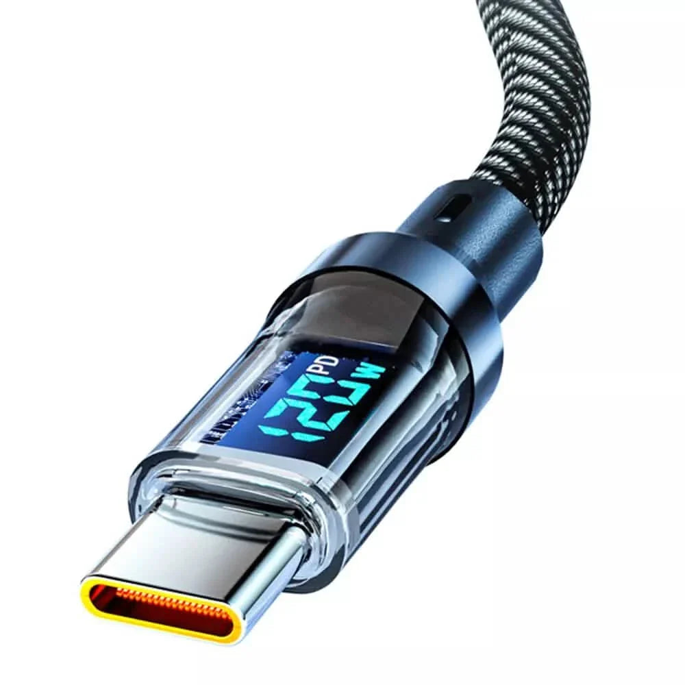 6.6 Ft. Super Fast Charging Cable 120W 6A USB to Type C Charge Cable with LCD Display