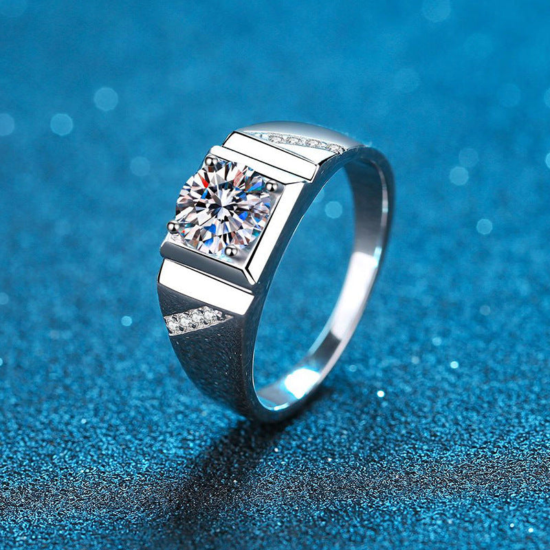 S925 Sterling Silver Men's Ring Simple