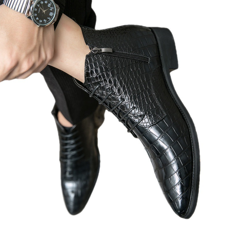 Men's Hundred Snakeskin Pattern Pointed-Toe Flats