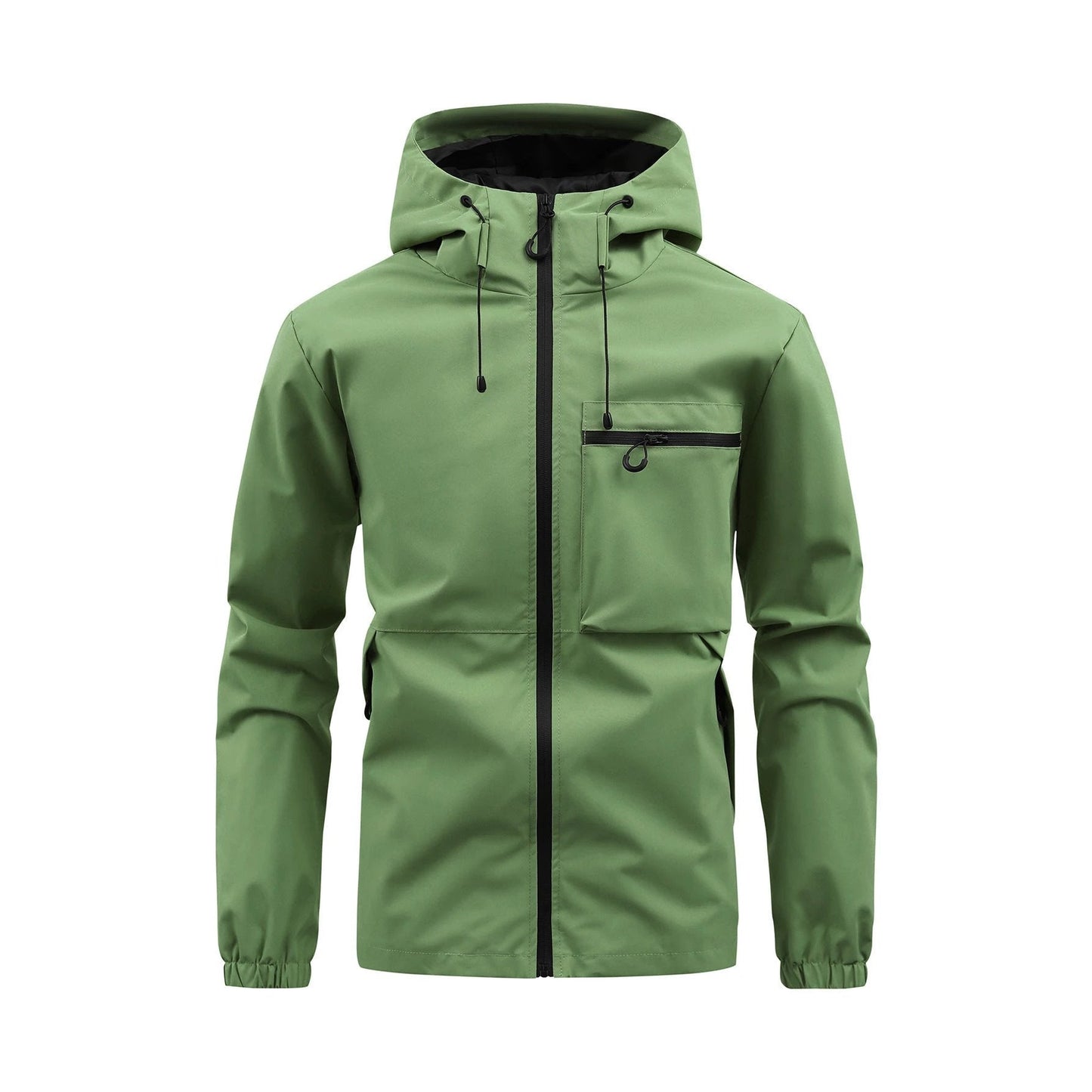 Men's Fashion Casual Hooded Solid Color Multi-pocket Work Pants Outdoor Coat