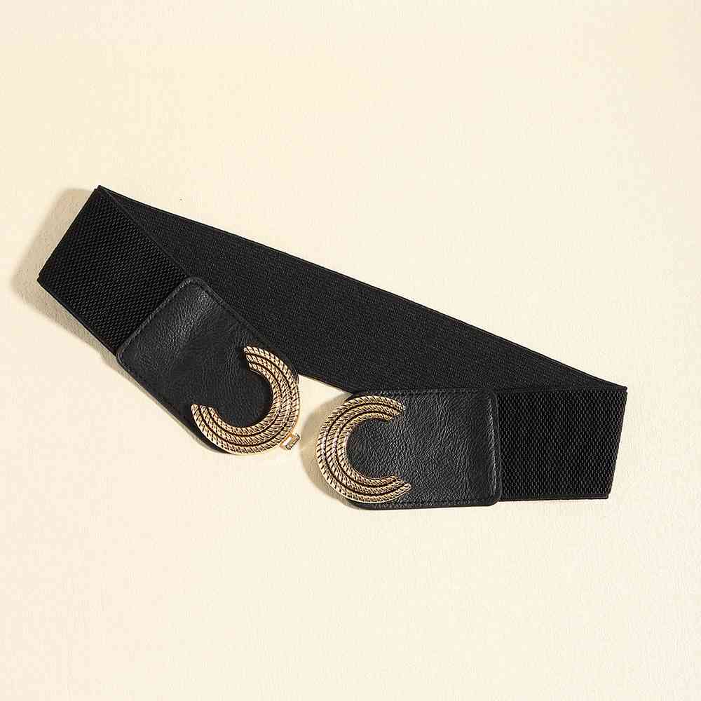 YourBrand Double C Buckle Elastic Belt – Stylish and Versatile Design See size chart under “more details”