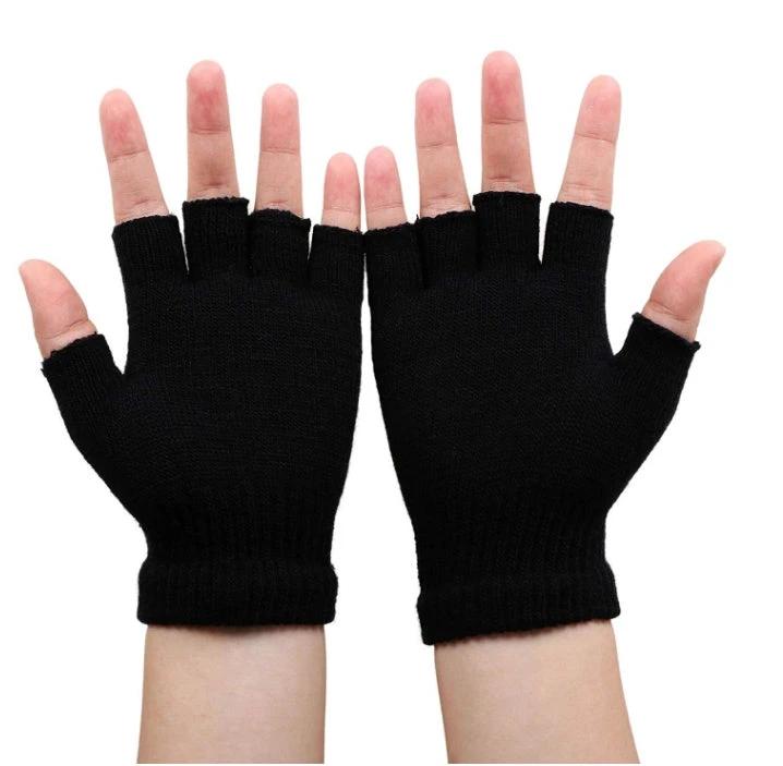 Men's Half Finger Skeleton Pattern Gloves
