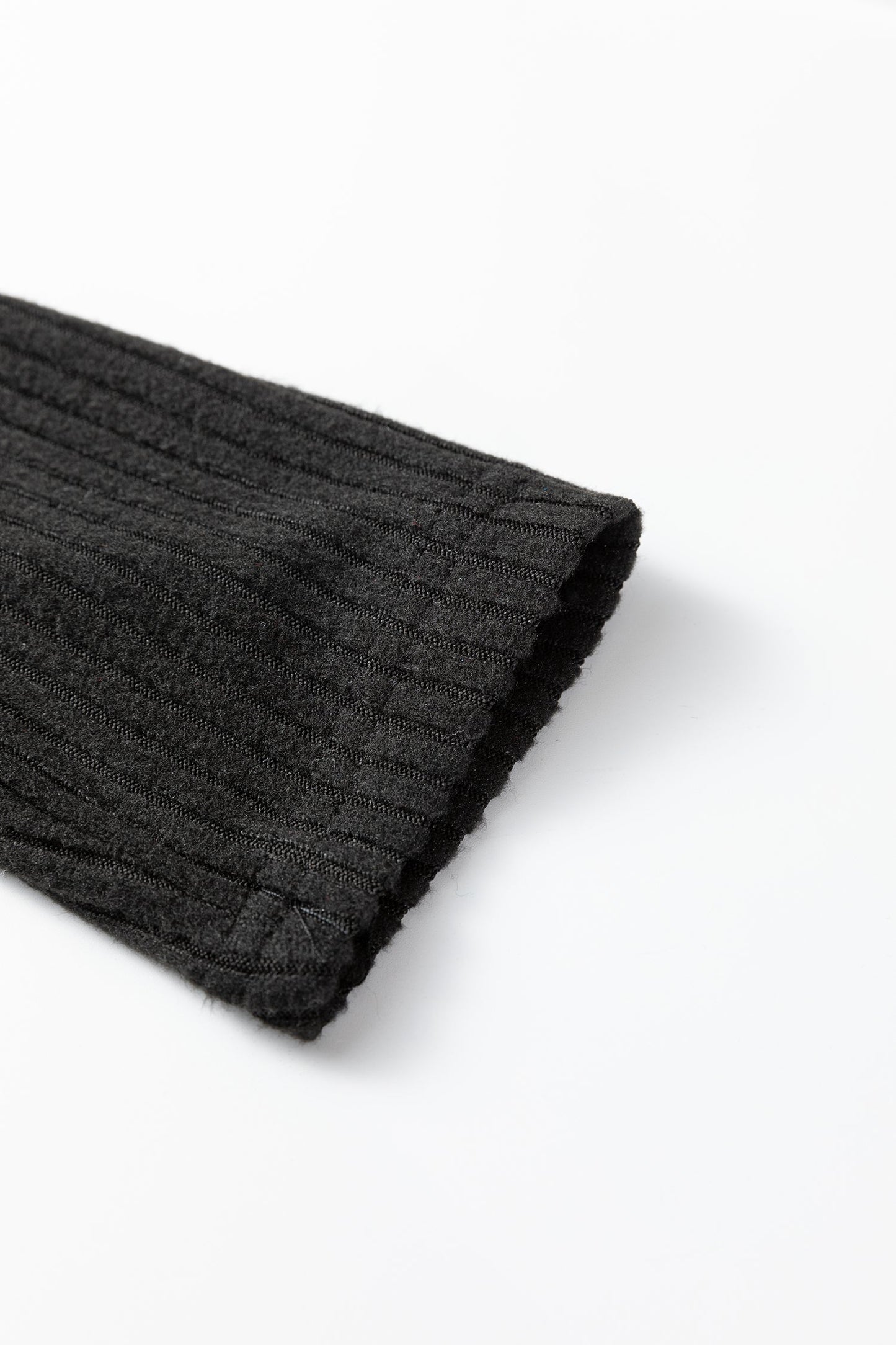 Conjunto de dos piezas de salón de leggings y manga larga de punto acanalado negro con escote en V