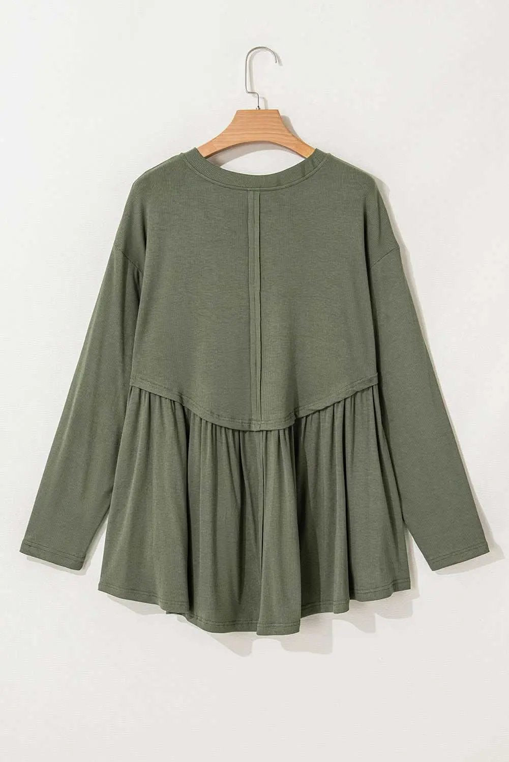 Sweaters Love Salve Mist Green Plus Size Women's Babydoll Top: Comfy & Fashionable