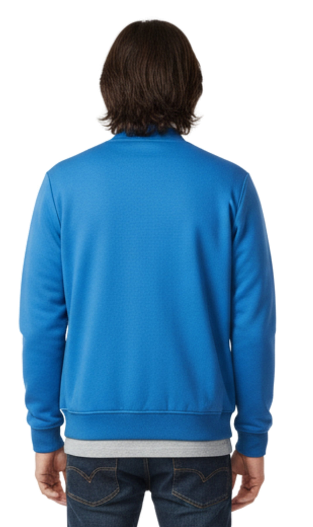 Chaqueta de béisbol de forro polar clásica con cremallera para hombre en tejido ligero de mezcla de algodón con un toque deportivo
