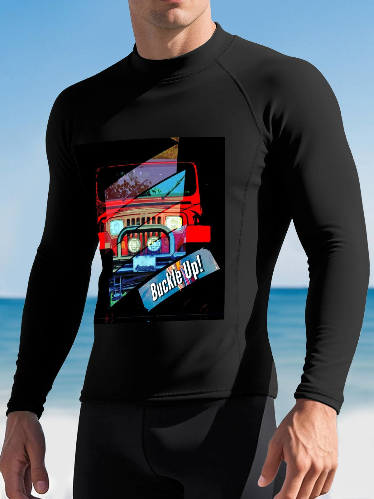 Men's Buckle Up! 4-wheel Drive Long-Sleeve Surfing Top