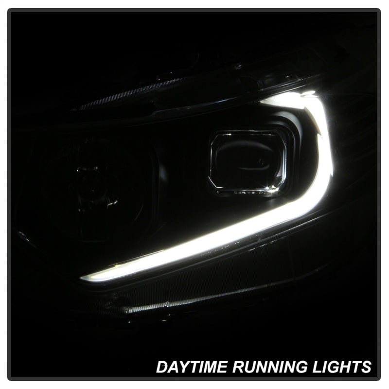 xTune 09-14 Acura TSX Faros Proyector - Barra de Luz DRL - Negros (PRO-JH-ATSX09-LB-BK)