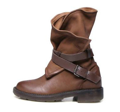 Round-Toe Buckle Shoes
