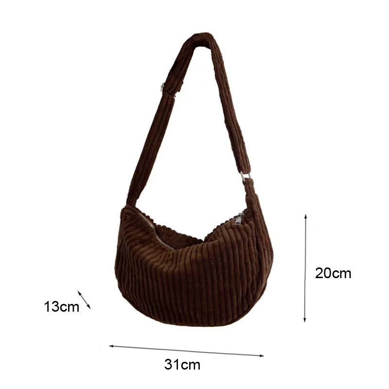 Women's Large Capacity Corduroy Messenger Bag