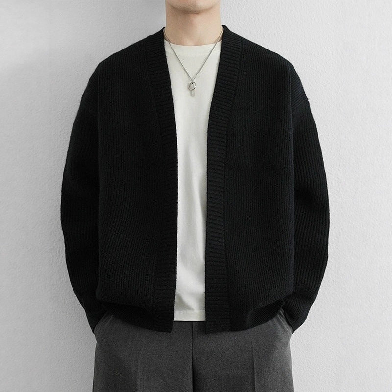 Retro-style Loose-fit Casual Chic Versatile Knit Sweater Cardigan