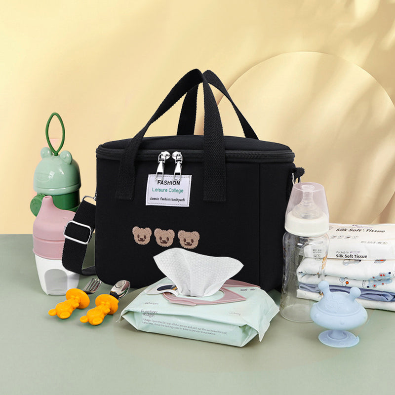Waterproof Mother-Child Bag with Embroidered Bear Design