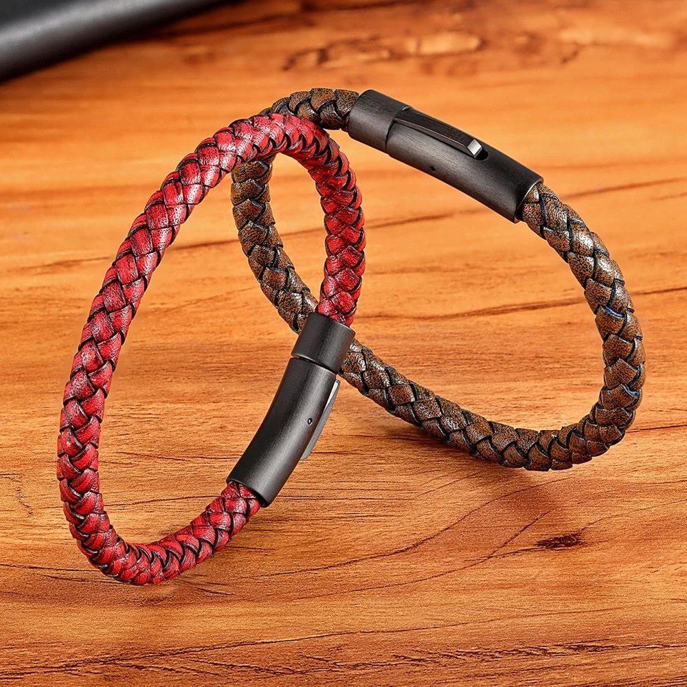Men's Braided Stainless Steel Clasp Bracelet