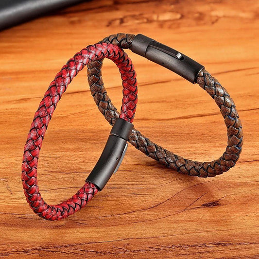 Pulsera para hombre con cierre trenzado de acero inoxidable