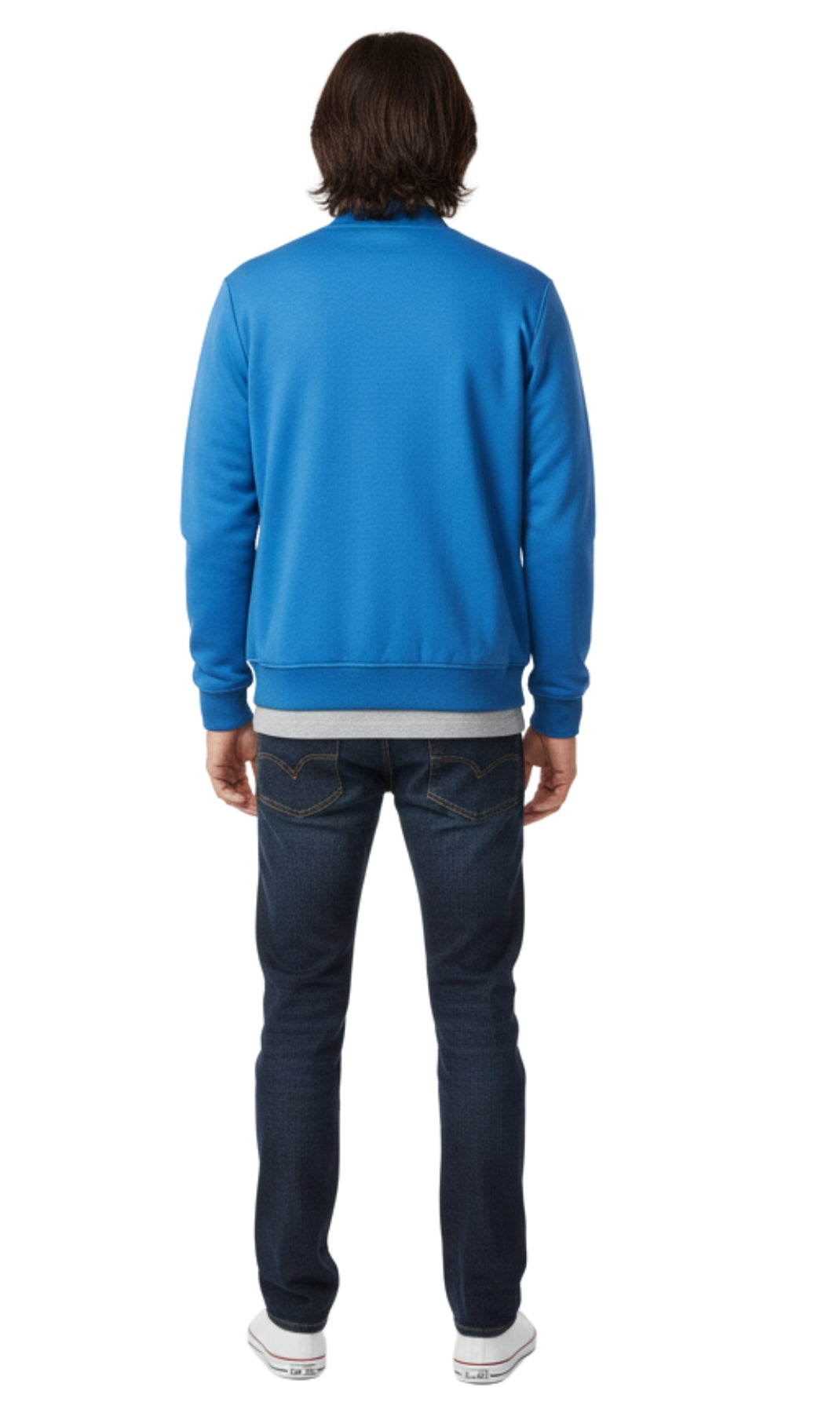 Chaqueta de béisbol de forro polar clásica con cremallera para hombre en tejido ligero de mezcla de algodón con un toque deportivo
