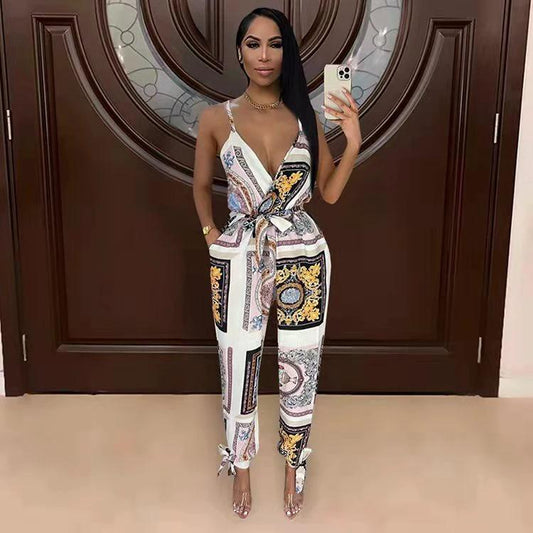 Body con estampado de tirantes de moda urbana para mujer