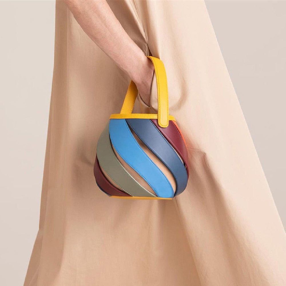 Splicing Bucket Pack Cylinder Shoulder Bag