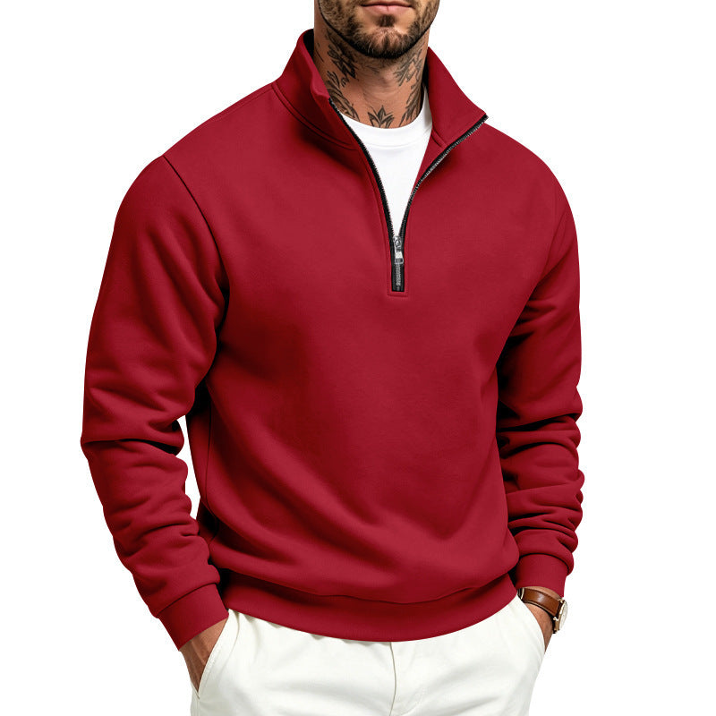 Men's Sports And Leisure Stand Up Collar Zipper Sweatshirt