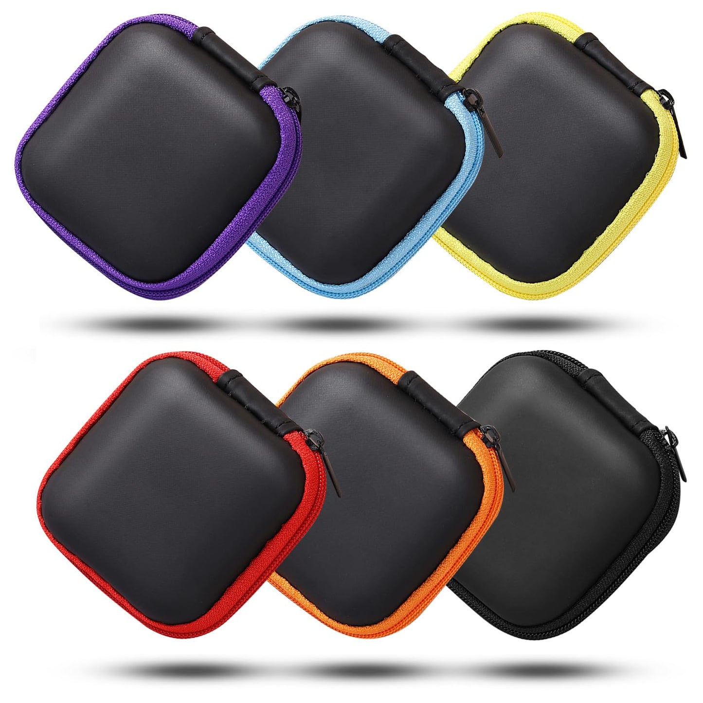 Earbud Case Earphone Carrying Case Portable EVA Headphone Case Storage Bag Organizer or Earphone Earbud Earpieces SD Memory Card Camera Chips (Black)