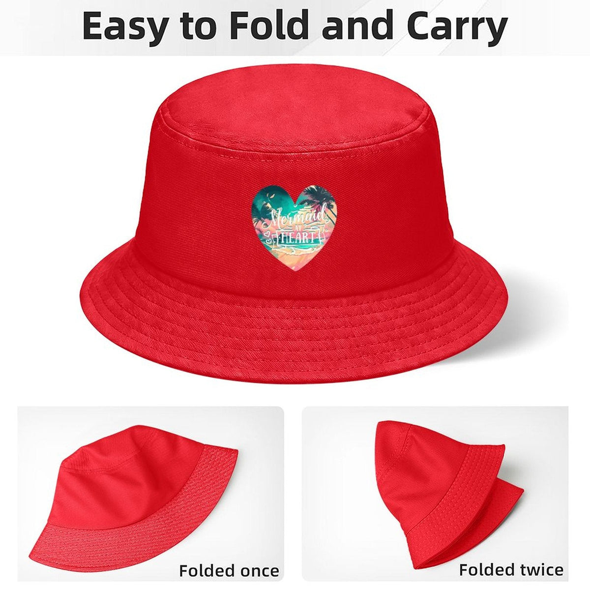 Mermaid at Heart Children’s Bucket Hat (Front Printing)