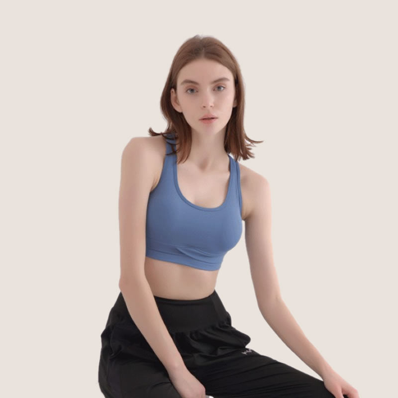 Nude Sports Underwear Women Running Halter Yoga Wear Vest Net Celebrity Anchor Fitness