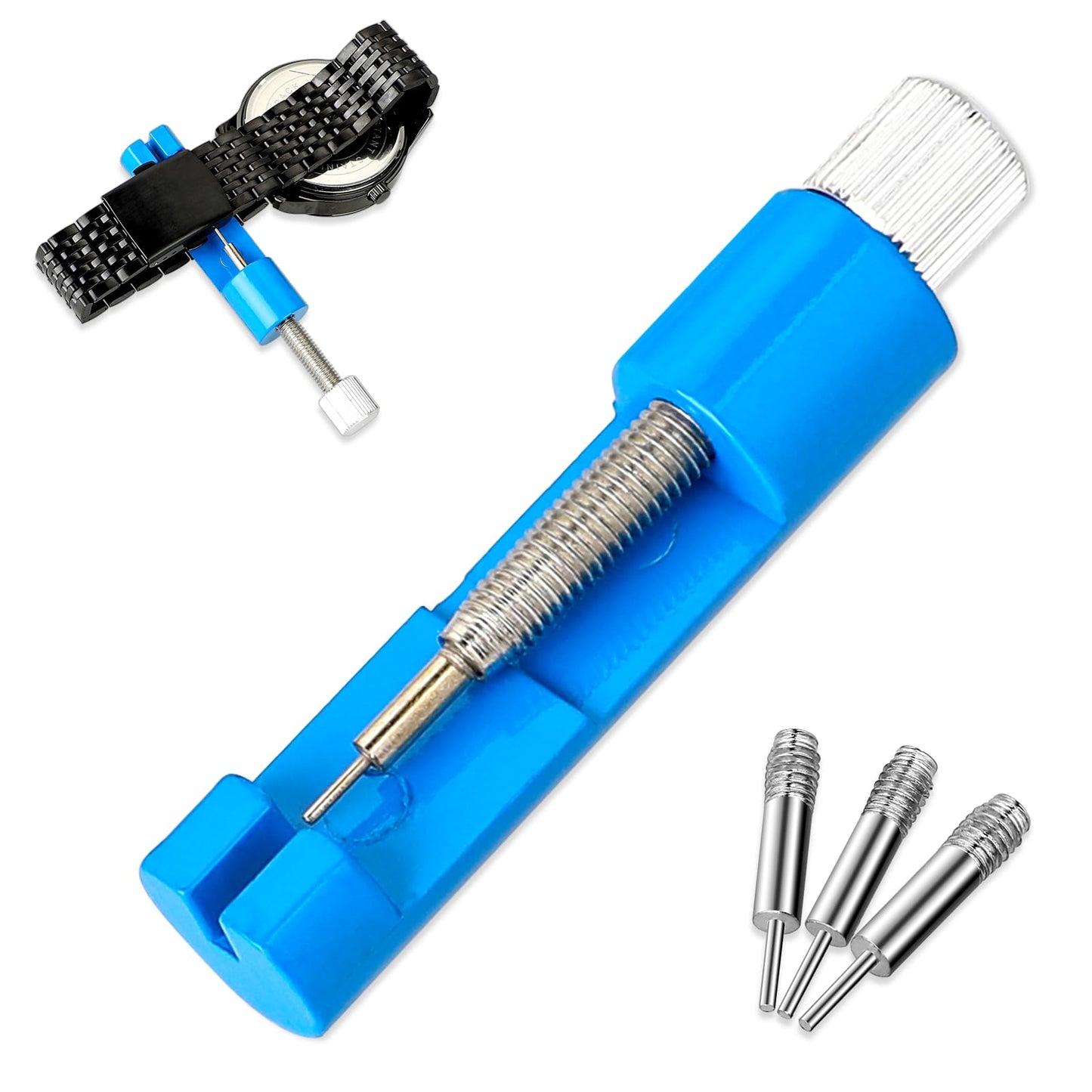 Watch Link Removal Kit Watch Band Remover Tool Watch Spring Bar Tool Chain Link Pin Remover with 3PCS Replacement Pins for Adjust Watch Bracelet Sizing Watch Strap Adjustment and Watch Repair