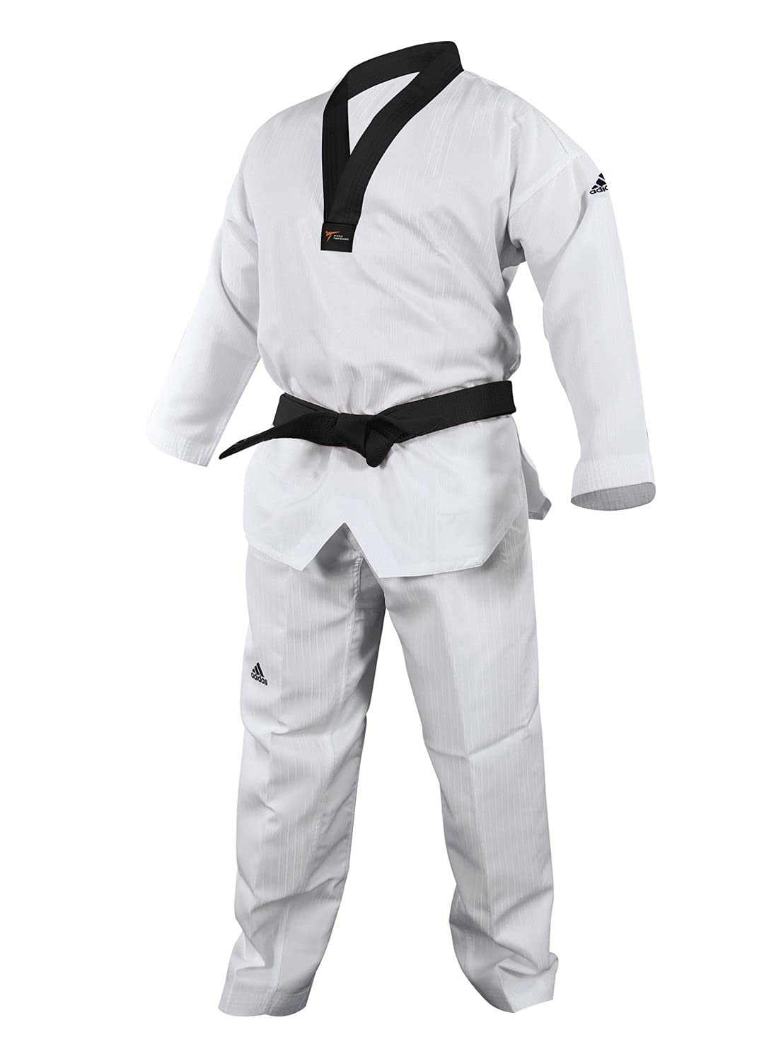 adidas Adi Start II Black V-Neck Black Belt Taekwondo Dobok Uniform - 200