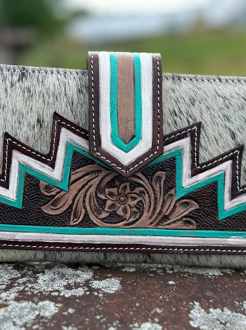 Western Cowhide Leather Purse & Wallet
