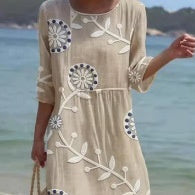 Women's Casual Printed Temperament Long Dress