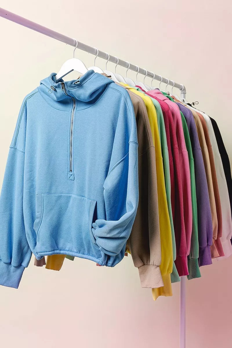 Sudadera polar con media cremallera y bajo elástico detallado BiBi Stitch