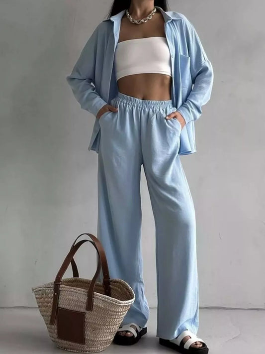 Conjunto de camisa abotonada y pantalones