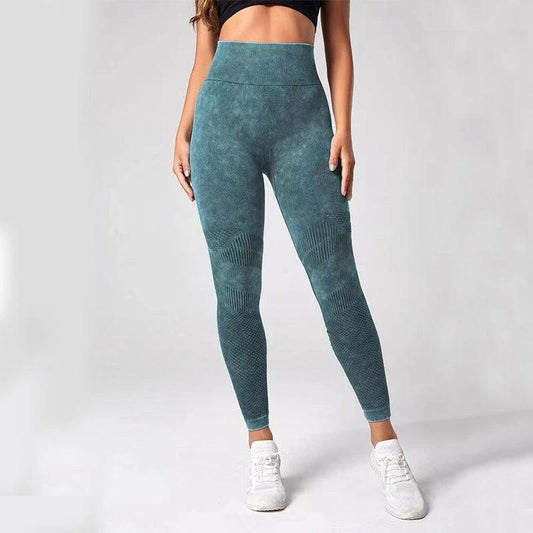 Mallas sin costuras con diseño hueco, cintura alta, levantamiento de cadera, pantalones deportivos de yoga para correr, ropa de moda para mujer