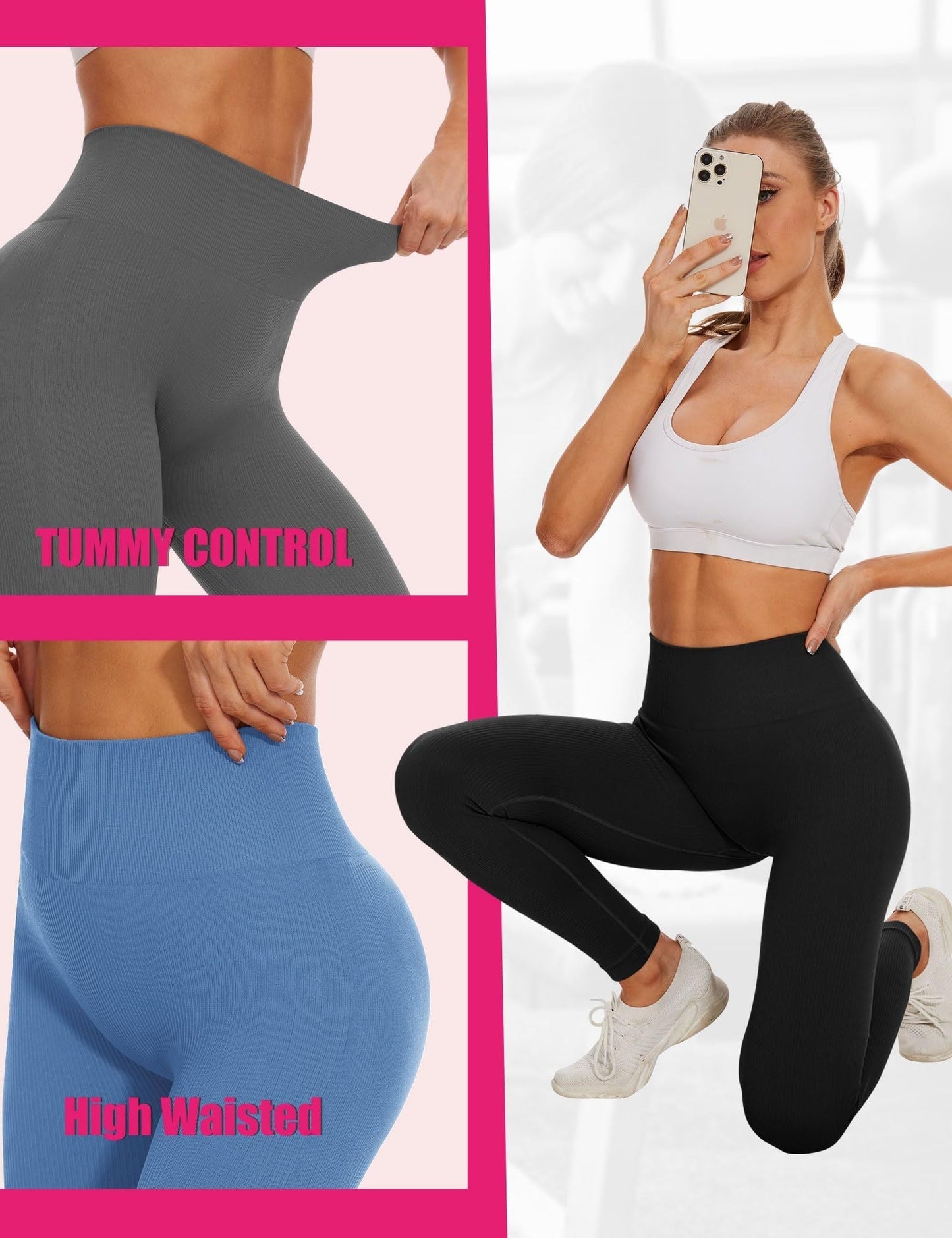 Leggings capri sin costuras de cintura alta