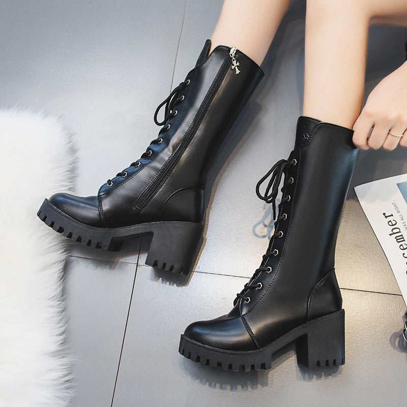 Martin Round-Toe Side-Zip Boots