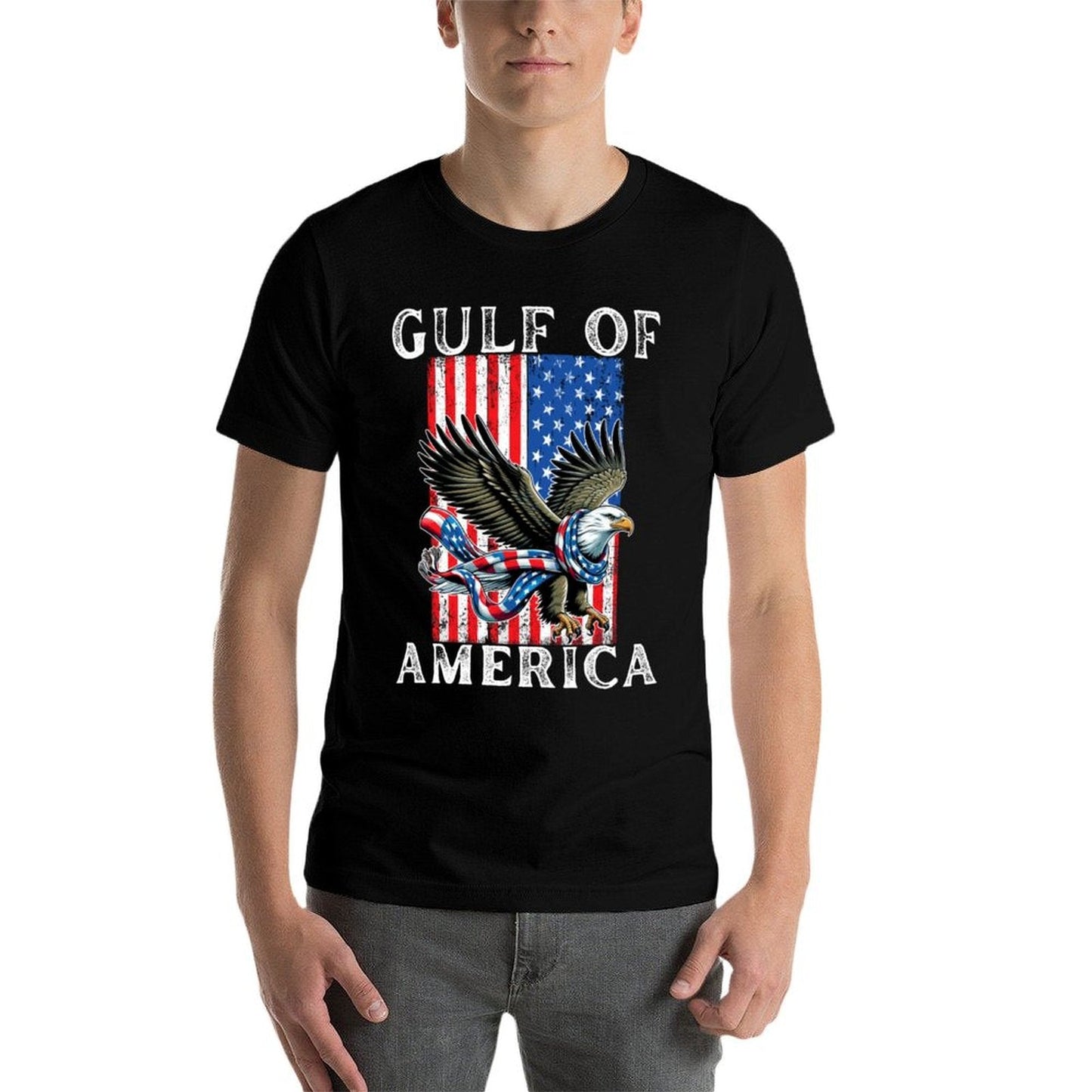 Gulf of USA America Mexico Gulf Est 2025 US American Flag High-quality Stitching T-Shirt